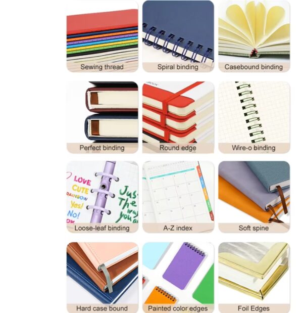 YGN010 Promotional Wholesale Printed Customizable a5 paper notebook Custom Logo Hardcover PU Leather  Notebook with Binding - Image 7