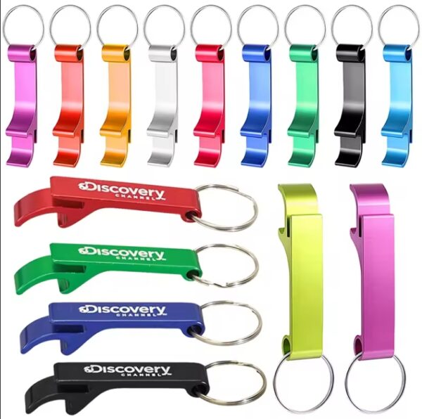 Customized Mini Portable Pocket Metal Bar Tools Bottle Opener Aluminum Key Ring Keychain Beer Bottle Opene
