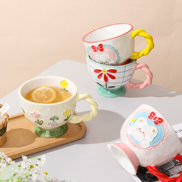 400ML/14oz Ceramic Coffee Mugs Restaurant Coffee Mug, Large-sized Black Coffee  Mugs Perfect for Coffee, latte, Cappuccino, Tea, Cocoa, Cereal, Hot Chocolate - Image 9