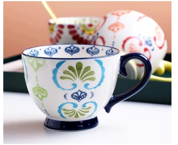 400ML Ceramic Coffee Mugs Restaurant Coffee Mug, Large-sized Black Coffee  Mugs Perfect for Coffee, latte, Cappuccino, Tea, Cocoa, Cereal, Hot Chocolate - Image 2
