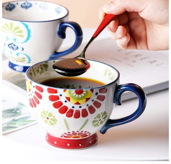 400ML Ceramic Coffee Mugs Restaurant Coffee Mug, Large-sized Black Coffee  Mugs Perfect for Coffee, latte, Cappuccino, Tea, Cocoa, Cereal, Hot Chocolate - Image 5