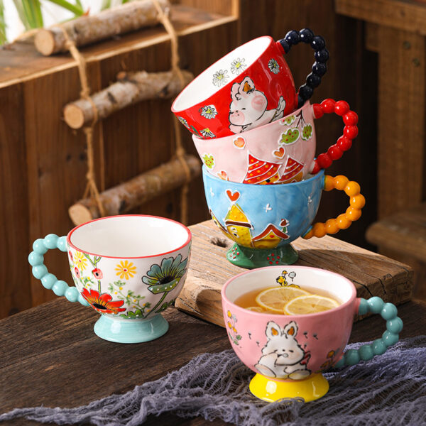 420ML/15OZ Ceramic Coffee Mugs Restaurant Coffee Mug, Large-sized Black Coffee  Mugs Perfect for Coffee, latte, Cappuccino, Tea, Cocoa, Cereal, Hot Chocolate - Image 3