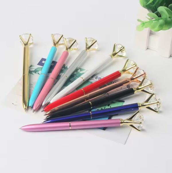 YGP7750 hot sale gift promotion big crystal ballpoint pens  DIY custom diamond pen - Image 3