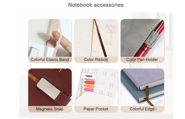 YGN010 Promotional Wholesale Printed Customizable a5 paper notebook Custom Logo Hardcover PU Leather  Notebook with Binding - Image 8