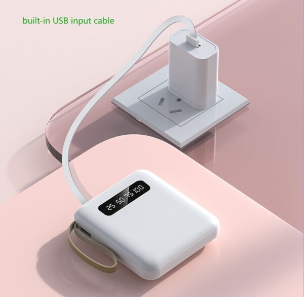 Custom gift portable Mini charger power bank with Flashlight LED 4 in 1 detachable cable 10000mAh 20000mAh powerbank slim - Image 4