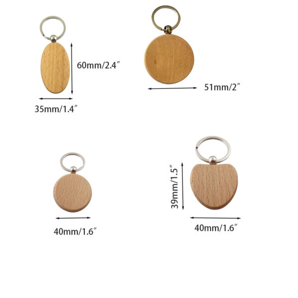 Custom Logo Luxury Wood Key Chains Beech Wood Timber  Keychain Wooden Keychains For Laser Engraving Logo - Image 4