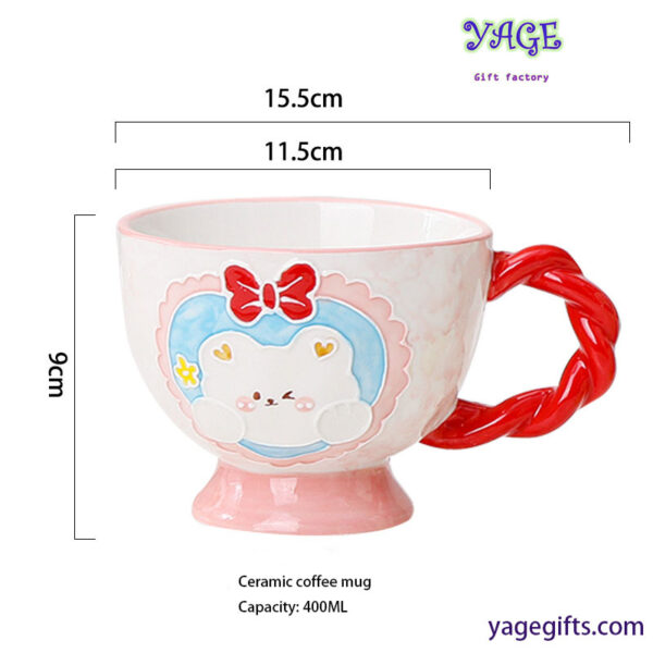 400ML/14oz Ceramic Coffee Mugs Restaurant Coffee Mug, Large-sized Black Coffee  Mugs Perfect for Coffee, latte, Cappuccino, Tea, Cocoa, Cereal, Hot Chocolate - Image 8