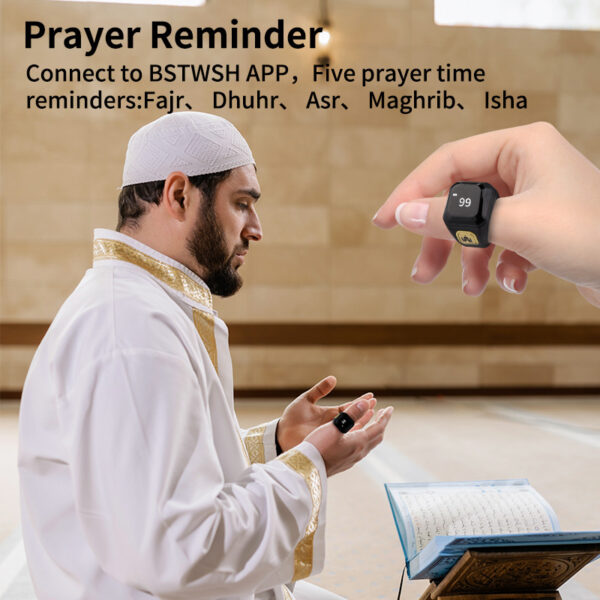Smart Tasbih Zikr Ring, 18/20/20mm Muslim Digital Azan Alarm Clock, Tasbih Counter Smart Ring - Image 8