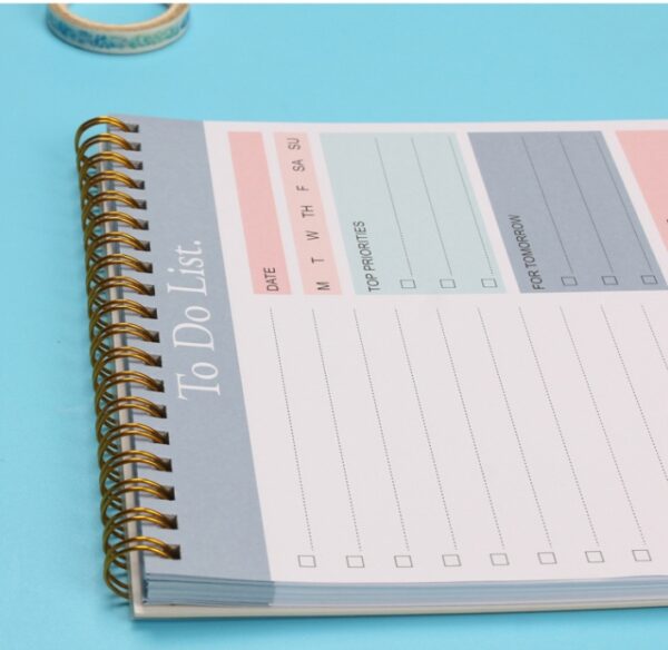 Custom A5 To Do List Pad - To Do List Spiral Notebook for Work with 52 Sheets, Undated Daily Planner Perfect for Daily Tasks and Goal Setting, To Do List Notepad Suitable for Office, Home and School - Image 6