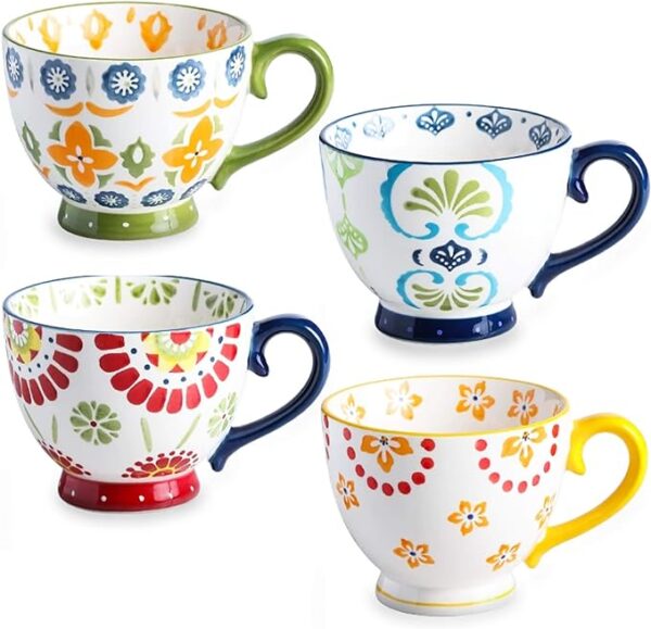 400ML Ceramic Coffee Mugs Restaurant Coffee Mug, Large-sized Black Coffee  Mugs Perfect for Coffee, latte, Cappuccino, Tea, Cocoa, Cereal, Hot Chocolate