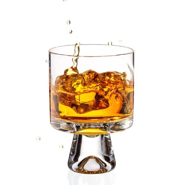Hot Selling Creative Whisky Cups Crystal Beverage Coffee Cup New Style  Snow Mountain Bottom Glass 240ml
