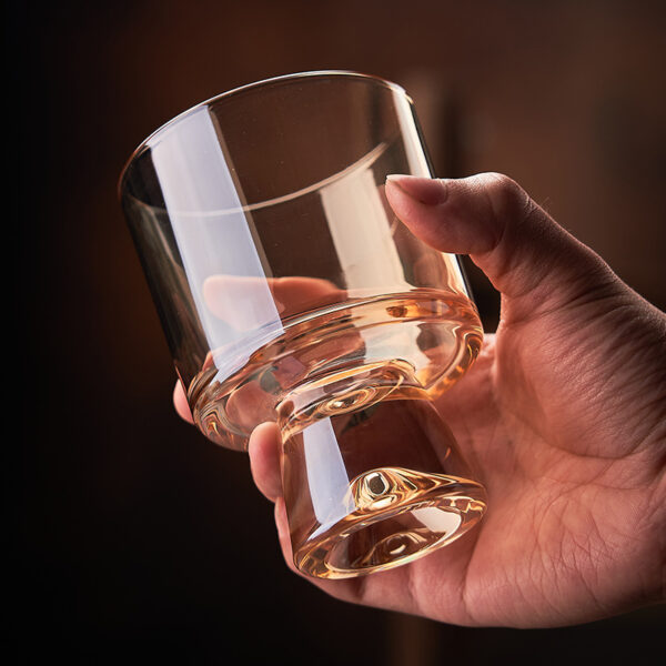 Hot Selling Creative Whisky Cups Crystal Beverage Coffee Cup New Style  Snow Mountain Bottom Glass 240ml - Image 3