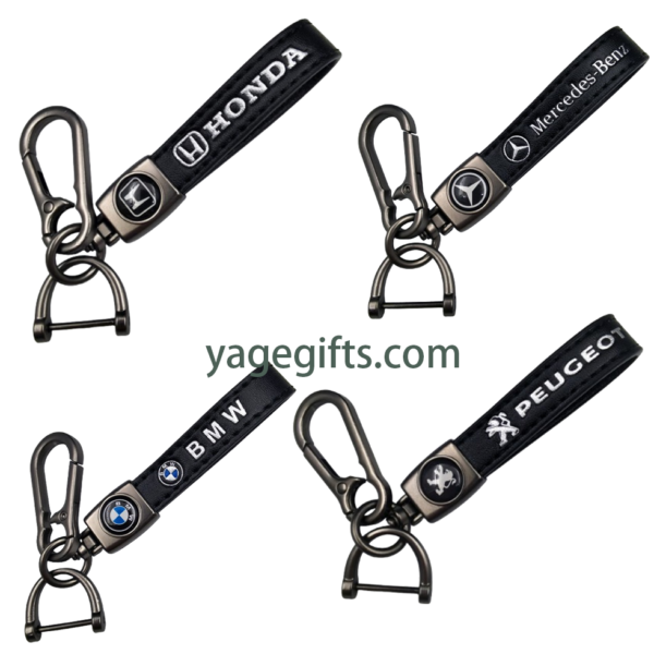 Wholesale Car brand keychain zinc alloy leather keychain gifts for men - Image 4