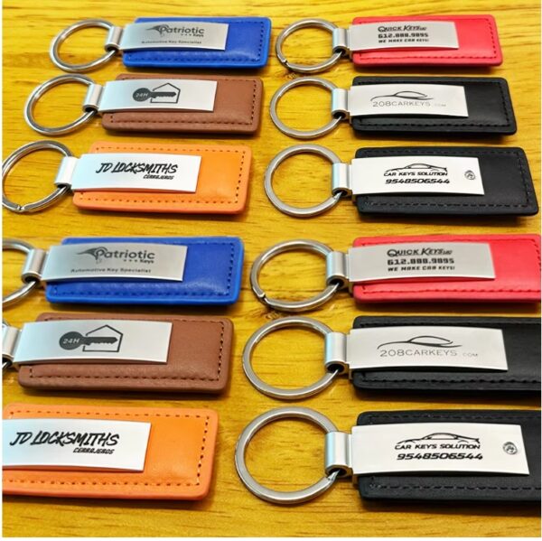 Car Leather Keyring Wholesale Key chain Custom Brand Logo Name Souvenir Promotional PU Leather Keychain