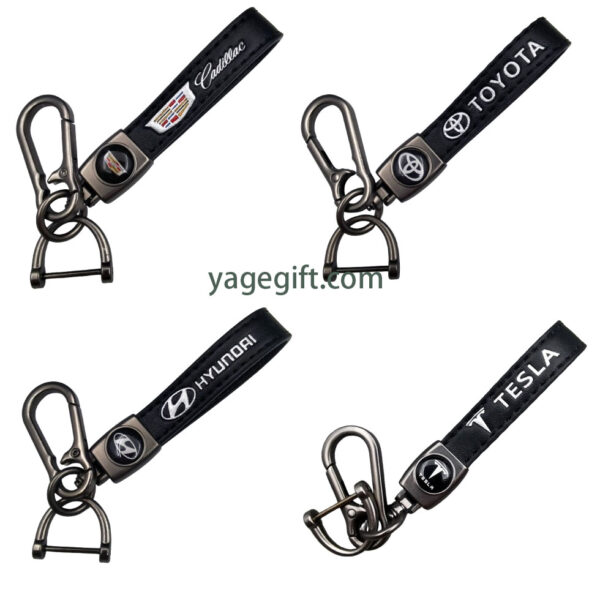 Wholesale Car brand keychain zinc alloy leather keychain gifts for men - Image 5