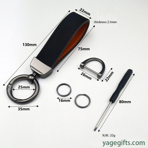 Wholesale Custom Logo Car Keychain Zinc Alloy Leather Keychain Top Gifts For Guys - Image 5