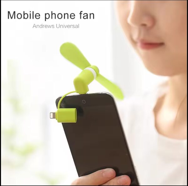 Factory Wholesale Portable Mobile Phone Fan Personalized 2 in 1 USB MINI Fan For iPhone And Android Type-C With Custom Logo - Image 3