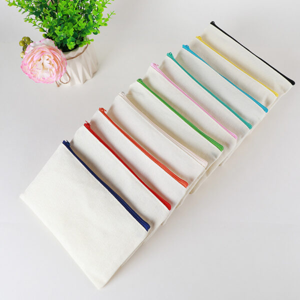 Custom Zip Cotton Pencil Pouch Bag Canvas Pencil Case, Affordable and Easy DIY Printing!