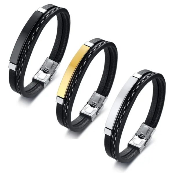 Leather Stainless Steel Bracelet