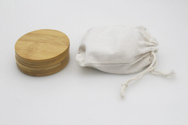 Custom logo bamboo wood coaster for espresso personalized business gifts - Image 5