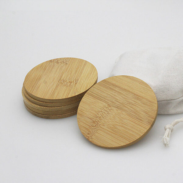 Custom logo bamboo wood coaster for espresso personalized business gifts - Image 4