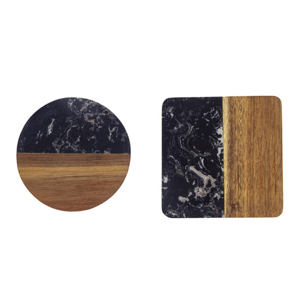 Custom Marble Solid Wood Coaster Gifts for Customers - Image 5