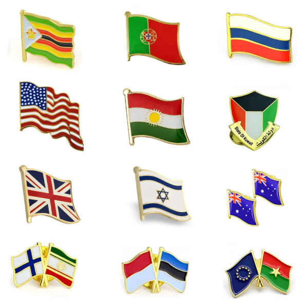 Flag Lapel Pin Brooch Soft Hard Enamel - Image 5