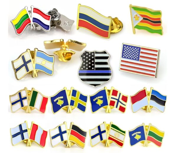 Flag Lapel Pin Brooch Soft Hard Enamel
