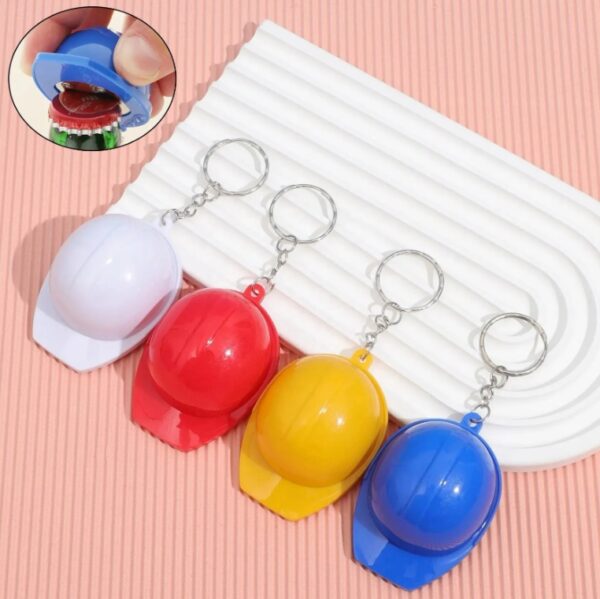 Helmet Key Chain With Bottle Opener