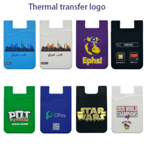 Custom silicone adhesive cell phone wallet with logo
